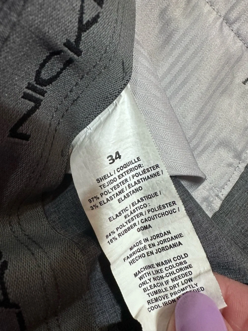 Nicklaus sz‎ 34 golf Men's Flat Front Charcoal Gray Shorts